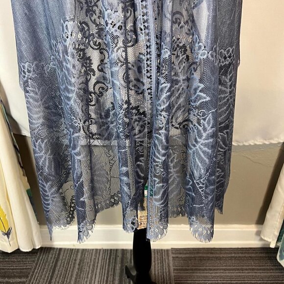 Kashkha Gray Embroidered Sheer Hijab with Scalloped Hem – New With Tags - Picture 4 of 7